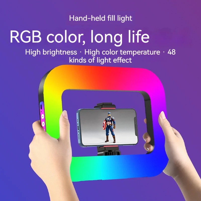 RGB 휴대용 링 라이트, 스마트폰용, 라이브 방송용, - Photography Lighting Handheld 리뷰 및 가격