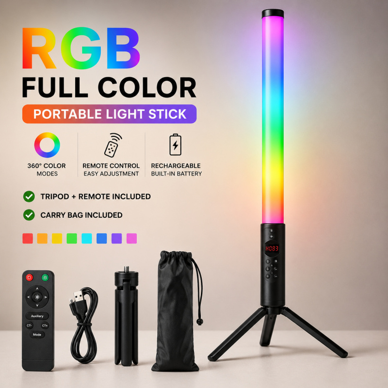 RGB 휴대용 비디오 라이트 완드, 사진, 브이로그,  - Photography Lighting Description 리뷰 및 가격